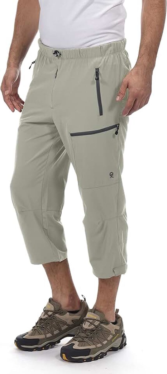 Donkey Andy Mannen Sneldrogende 3/4 broek Capri Shorts Lichtgewicht Wandelen Reizen Casual