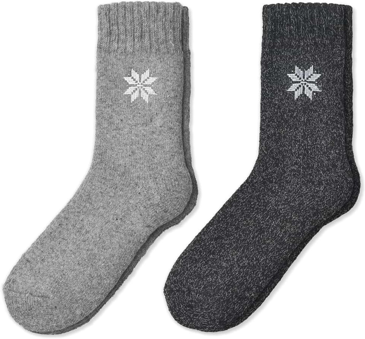 Socks 2 Paar, Premium 70% Merinowol, Thermische Normale Sokken voor Mannen & Vrouwen, Wintersokken, Warme Sokken