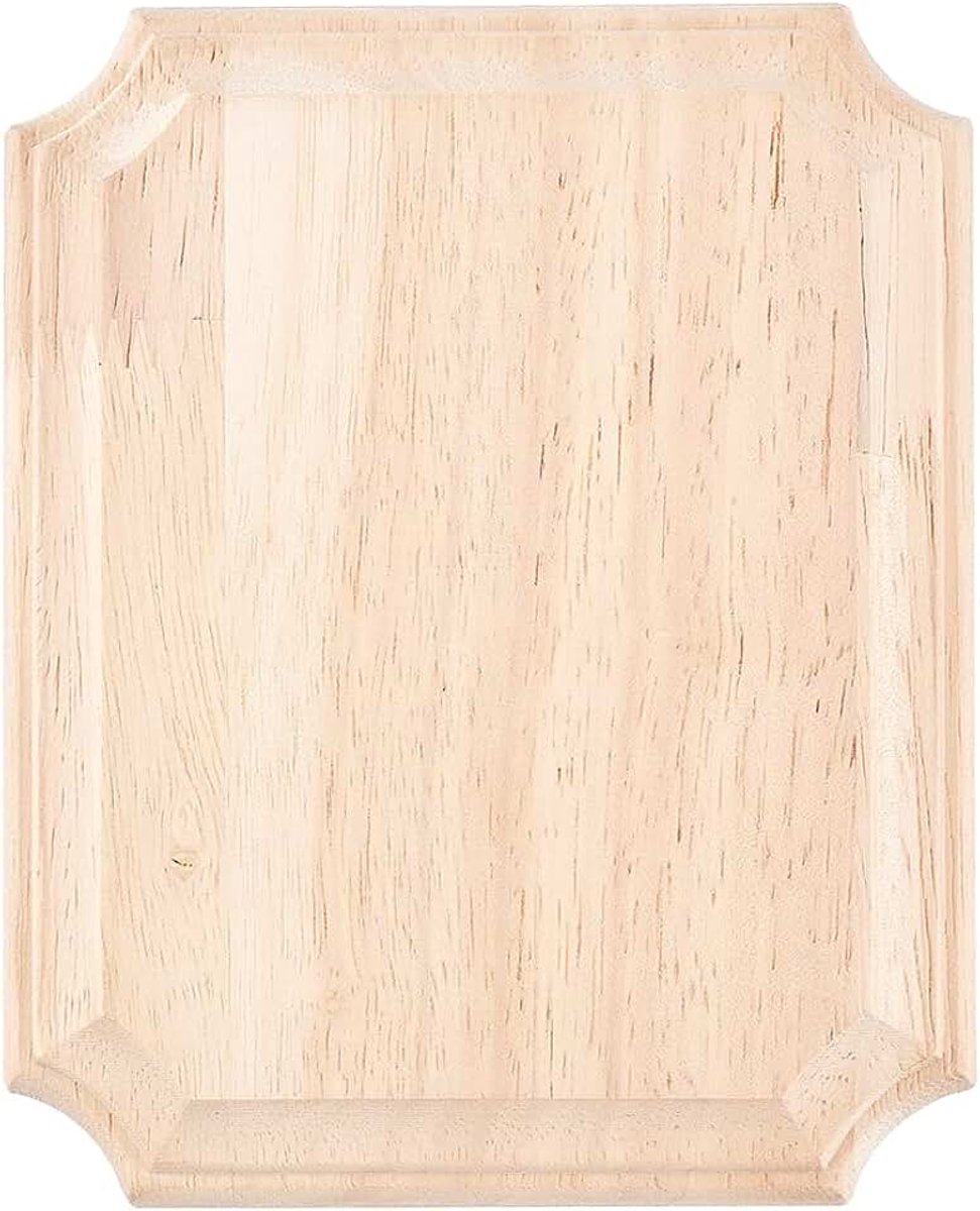 Onafgewerkte houten plaquette 15,3 x 12,2 x 1,7 cm, rechthoekige houten blanco borden van natuurlijk hout, ambachten voor schilderen, snijwerk, brandende houten planken voor doe-het-zelf