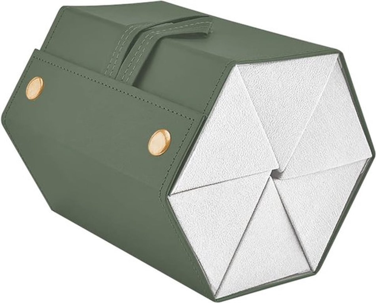 Opvouwbare Opbergdoos voor Zonnebrillen met 6 Sleuven - PU Lederen Organizer voor Zonnebrillen, Brillen en Kleine Voorwerpen