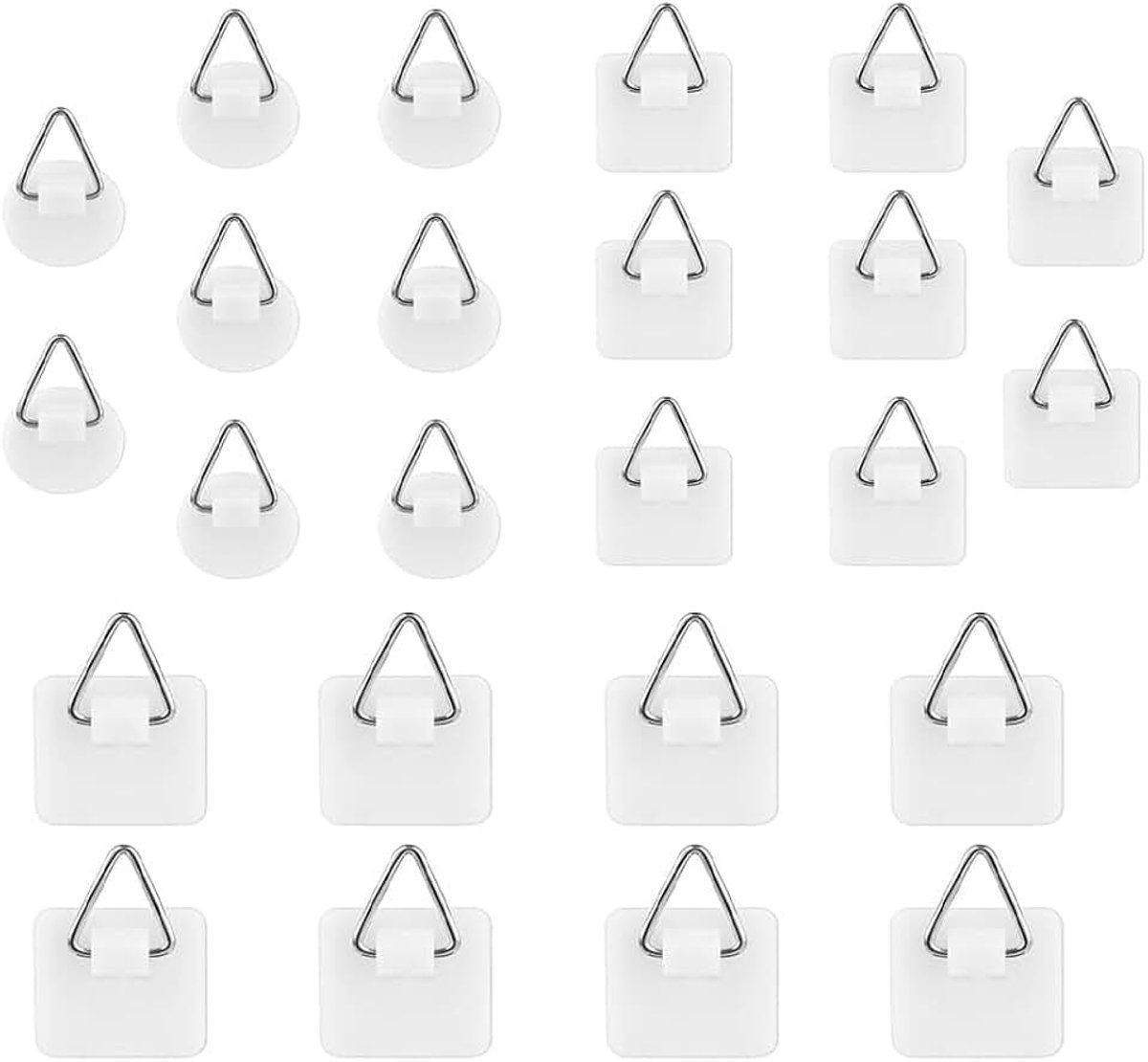 Fotohangers om te lijmen, sterk, 24 stuks, fotohaken, zelfklevend, zonder boren, fotohangers, fotohaken, zelfklevend om te plakken, voor foto's, puzzels, canvasfoto's, posters, wanddecoratie