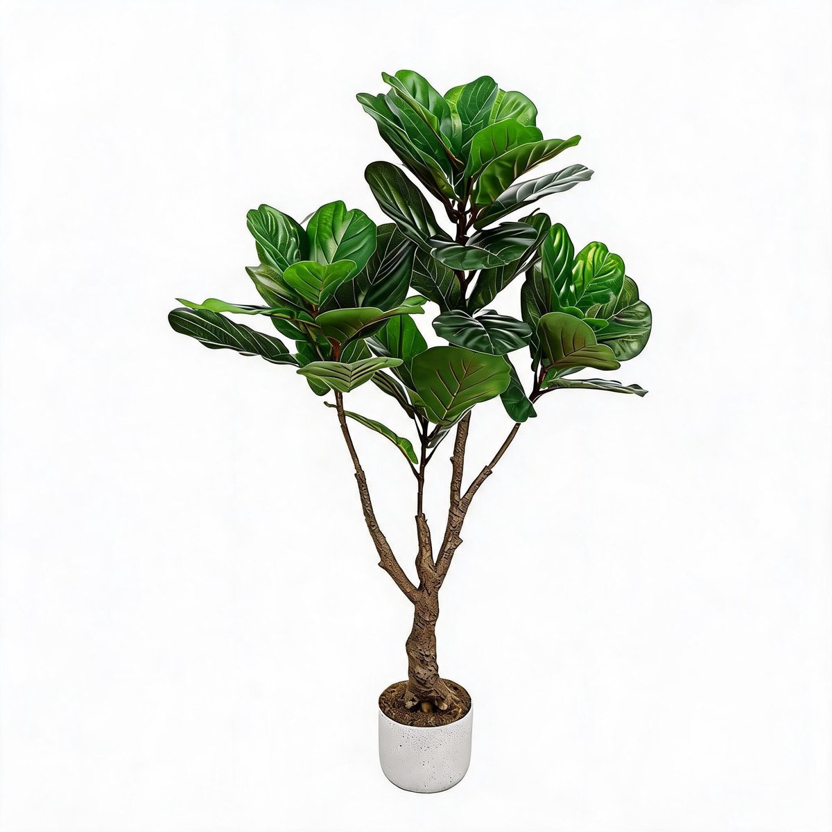 Triumpunpre - 115cm kunst vijgenbladboom PEVA-bladeren met zwarte pot - tropische groenblijvende decoratieplant voor binnen en beschermd buitengebruik