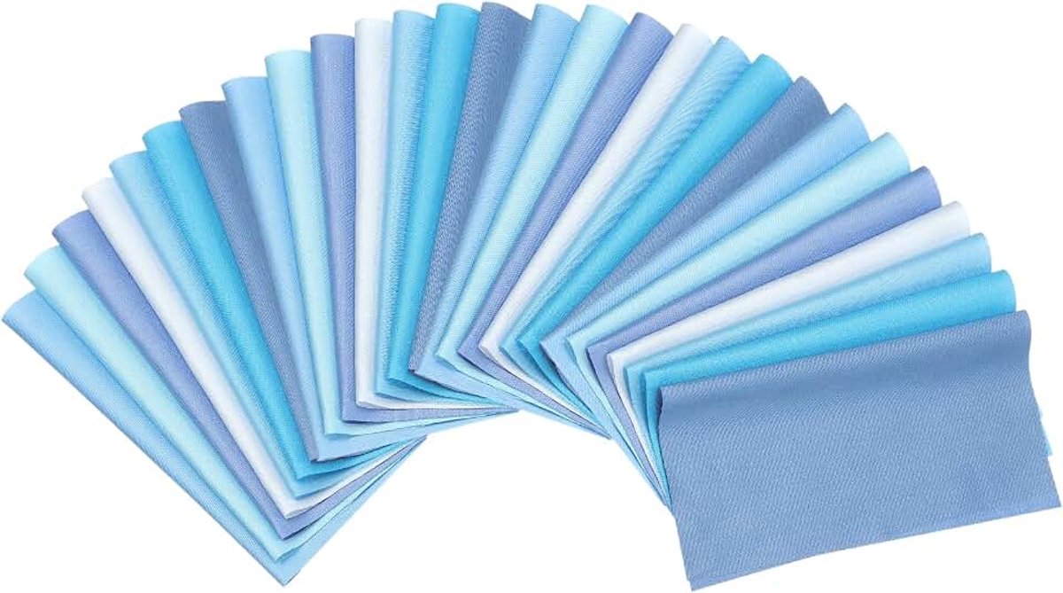 Stofbundels, 28 stuks 28 x 20 cm dikke kwart effen kleur voorgesneden stof vierkanten voor naaien patchwork quilten doe-het-zelf ambachten, blauw