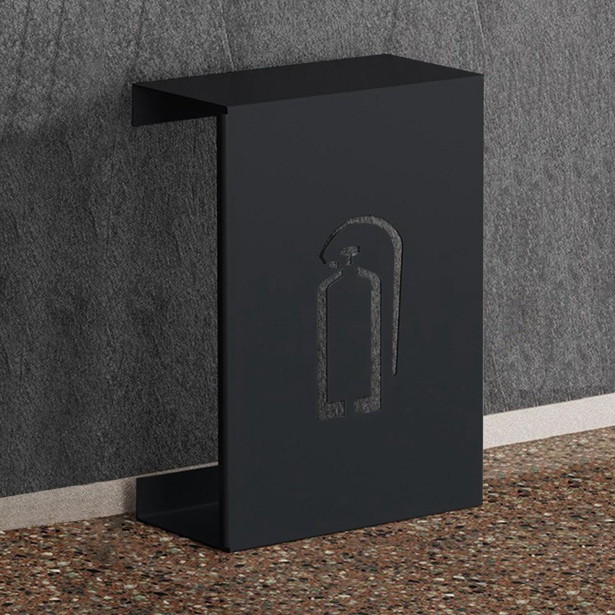Brandblusser Kast - Decoratieve Koffer - Veiligheid Naleving - Vloerstaande Opslag - 35 x 22 x 55 cm - Zwart