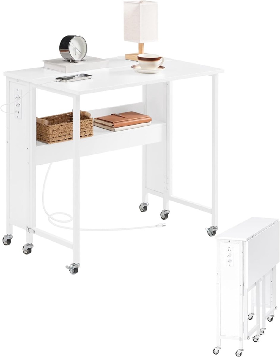 ZRNS® Inklapbaar Bureau - Opvouwbare Tafel - Werktafel - Ruimtebesparend - Wit
