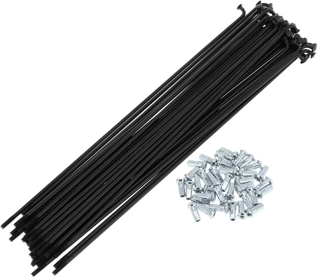 Spaken 12G 230mm Lengte Fiets Wiel Spaken Carbon Staal | Fietswiel spaak, goede taaiheid, anti-slagvastheid, zwart, 1 set