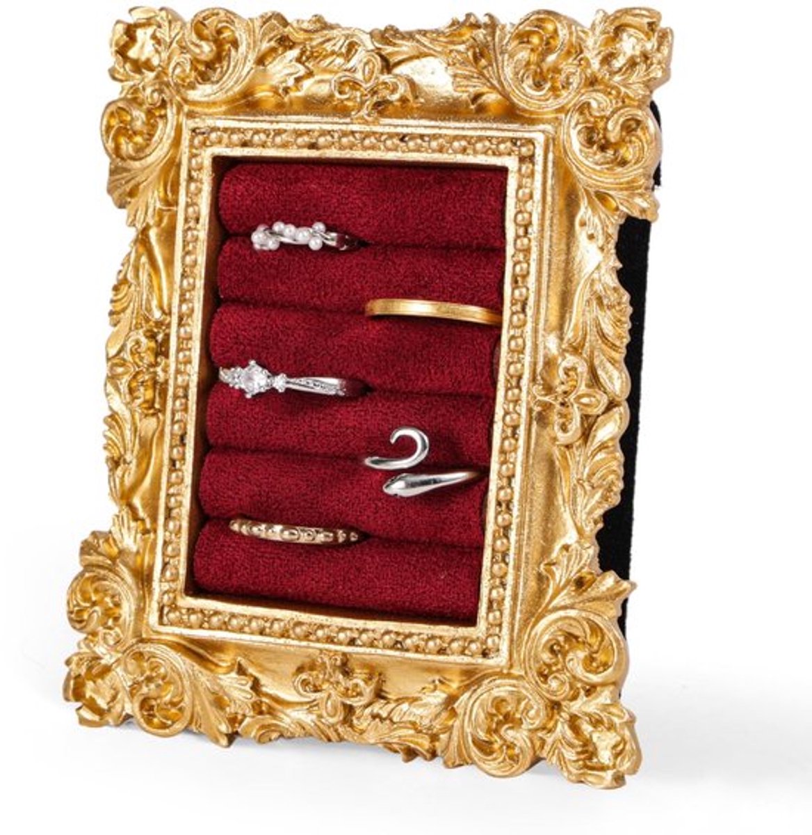 Ringhouder Vintage - Sieradenhouder - Ringstandaard - Hars/Fluweel - 10x8.5cm - Exquisite Afwerking - Sieradenstandaard