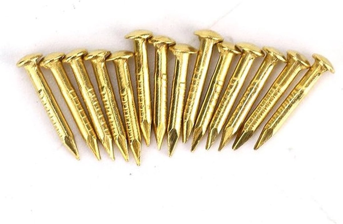 Messing muur pinnen 10mm set van 100 stuks voor meubels en houtwerk
