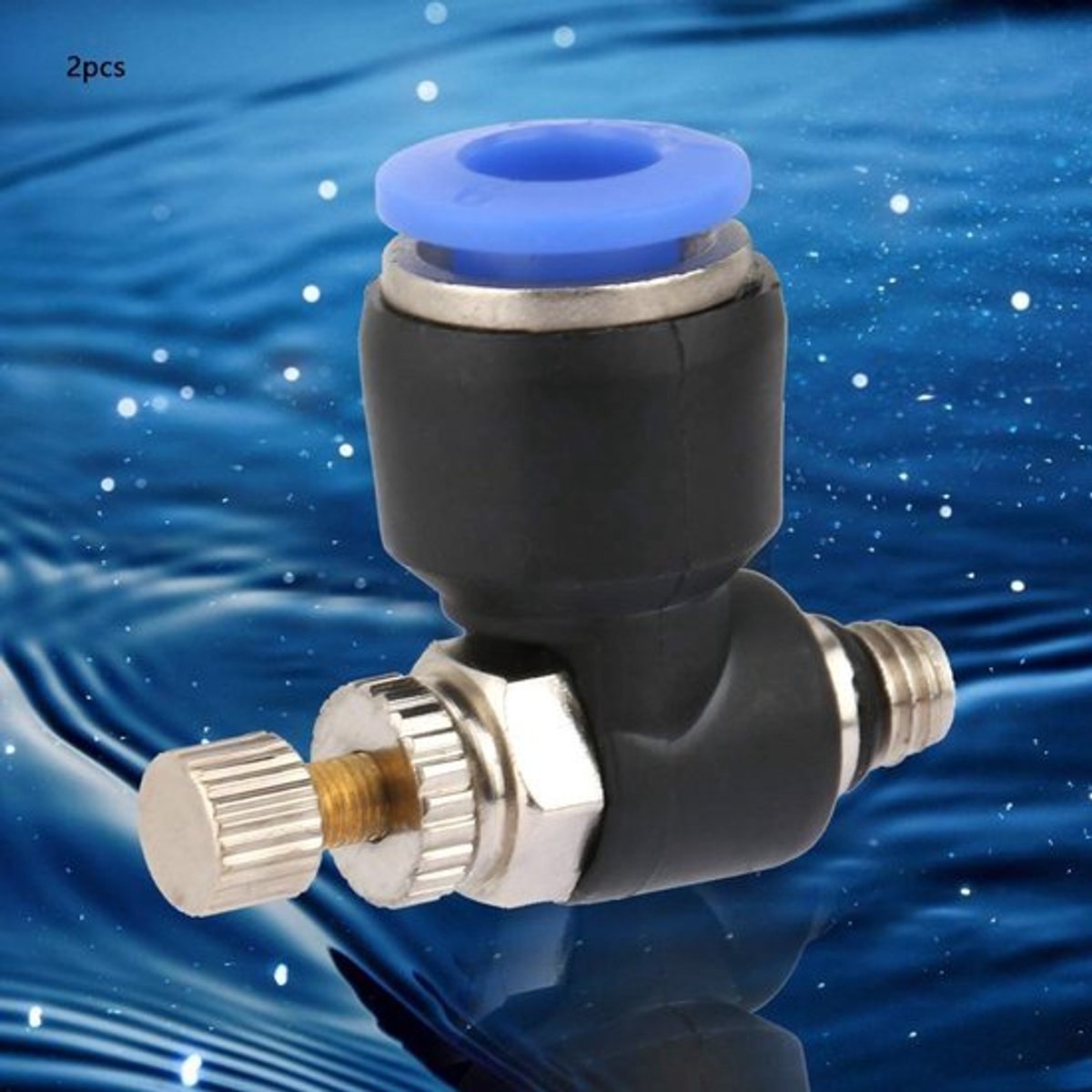 Dailygoods- Regelventiel 2 Stuks - Pneumatische Fitting - Luchtstroom Regelaar - Koper/Kunststof - 6 mm Buisdiameter - Betrouwbare Slangverbinding - Luchtregelaar