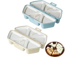 2 stuks - 6-in-1 Onigiri Mal Driehoek Onigiri Mal Maakt Snel 6 Rijstballen Multifunctionele Onigiri Maker voor Sushi Musubi