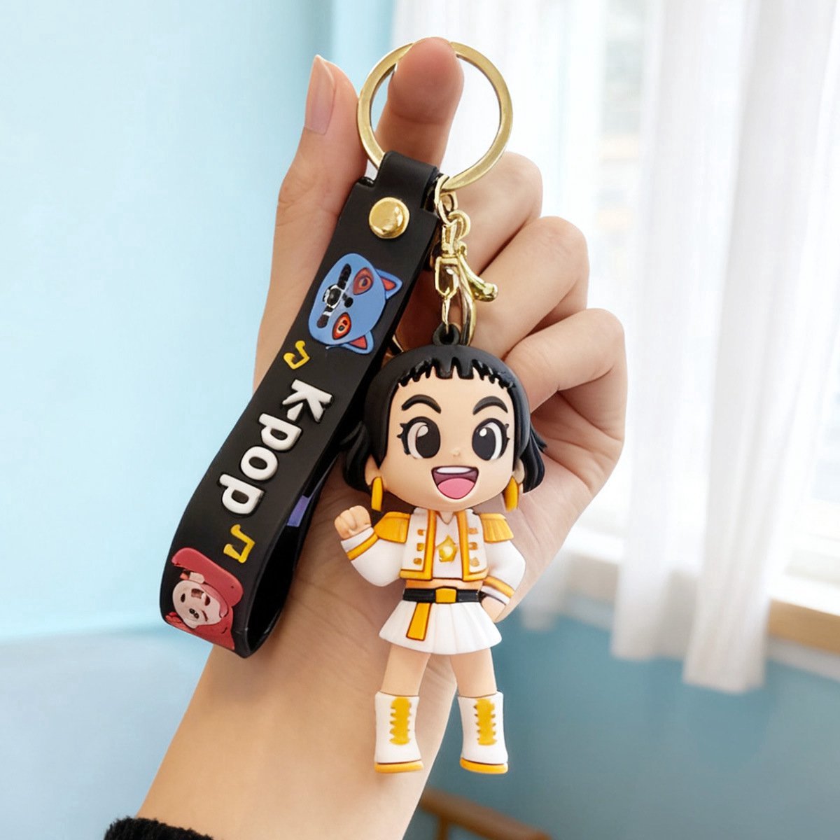 Casalora Cartoon Sleutelhanger - Demon Hunter - K-Pop Popstijl - Flexibele Sleutelring voor Tas & Sleutels