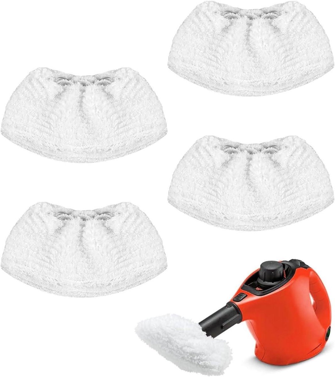 Microvezeldoeken Stoomreiniger - Reserve Pads - Grondige Reiniging - Set van 4 - 25 x 17 cm - Wit