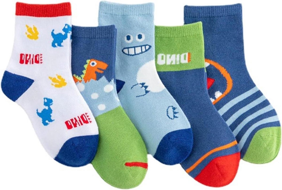 Babysokken 5 Paar - Antislip Sokjes - Comfortabel Spelen - Zachte Katoenmix - Crew Lengte - Multicolor