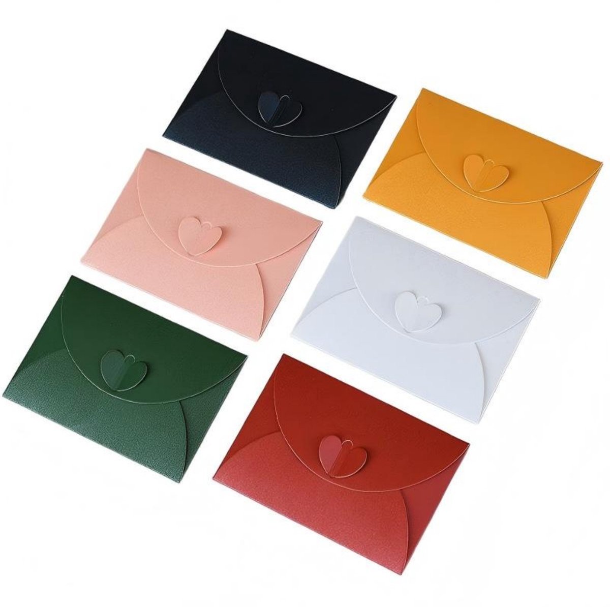Kleine enveloppen –12 stuks – 10 x 7 cm – Romantische kleine enveloppen – Briefpapier met hartjes – Schattige kleine enveloppen – Enveloppen met hartjesthema – Minimalistische enveloppen – Creatieve enveloppen – Kaartenopslag