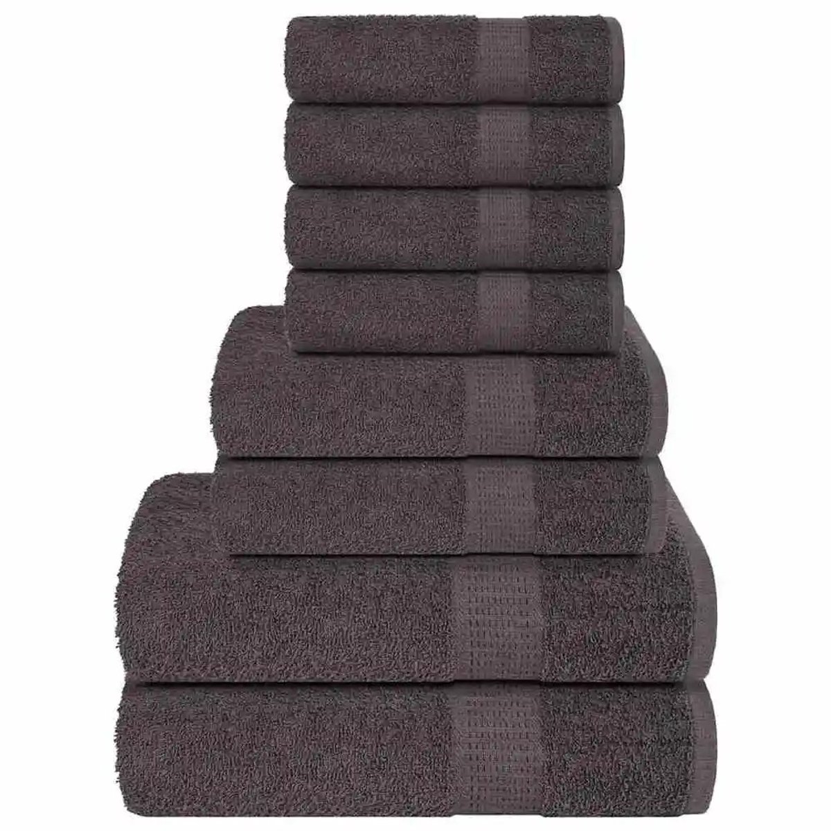 Bresht Katoenen Handdoeken Set - Ringgesponnen Katoen - OEKO-TEX® STANDARD 100 - Zacht, huidvriendelijk & duurzaam - Antraciet