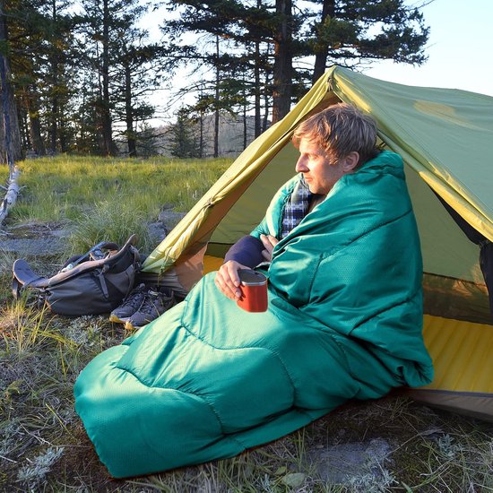 Slaapzak Drie Seizoenen - Kampeerslaapzak Outdoor - Kamperen en Hiken - Lichtgewicht Compact - 2.15 Meter Lang - Groen — afbeelding 3