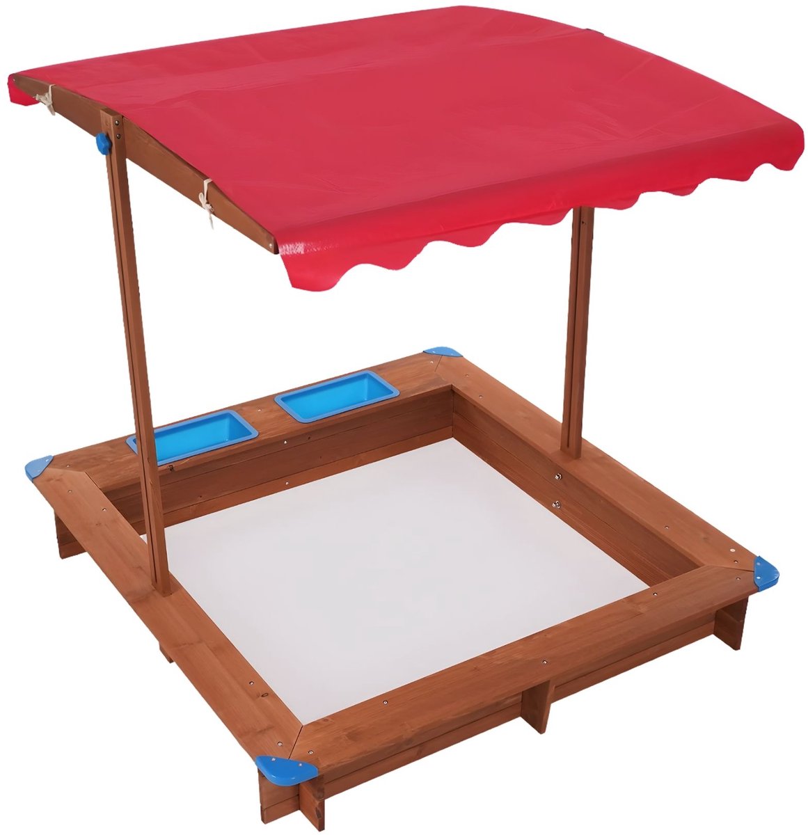 Zandbak met Luifel - Houten Speelset met Zonbescherming - voor tuin en strand - 244 x 244 cm