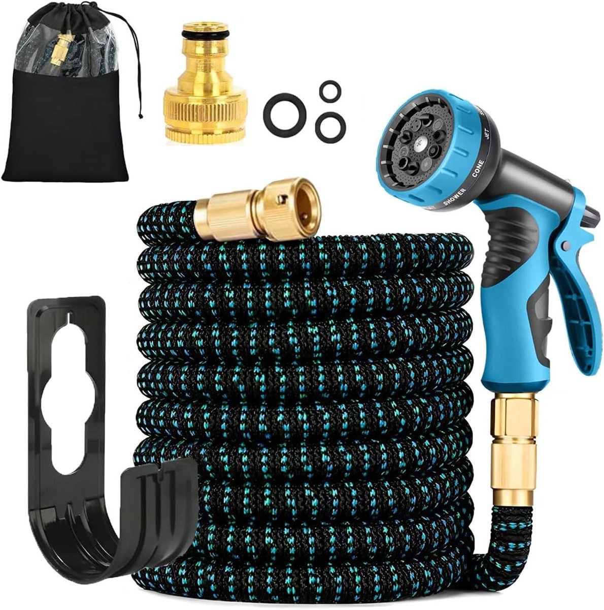 Flexibele Tuinslang - Water Slang - Tuin Bewatering - Zelf oprollend - 15 Meter - Groen