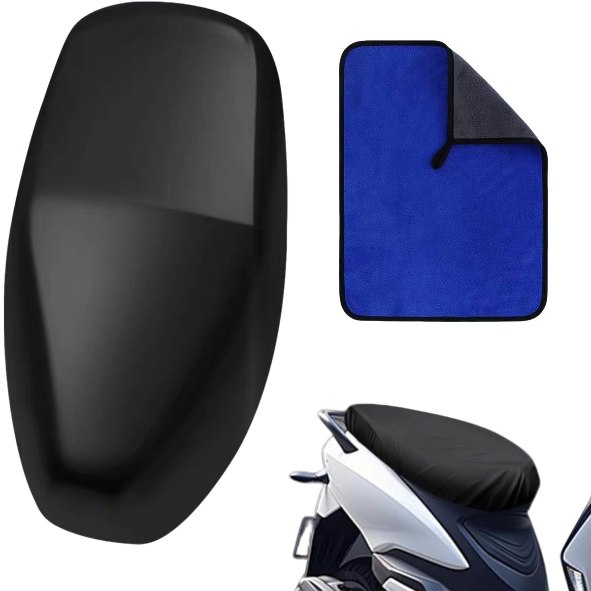 Motorzadelhoes XL - waterdicht - zwart kunstleer - bescherming tegen weer en vuil - SnelShoppen