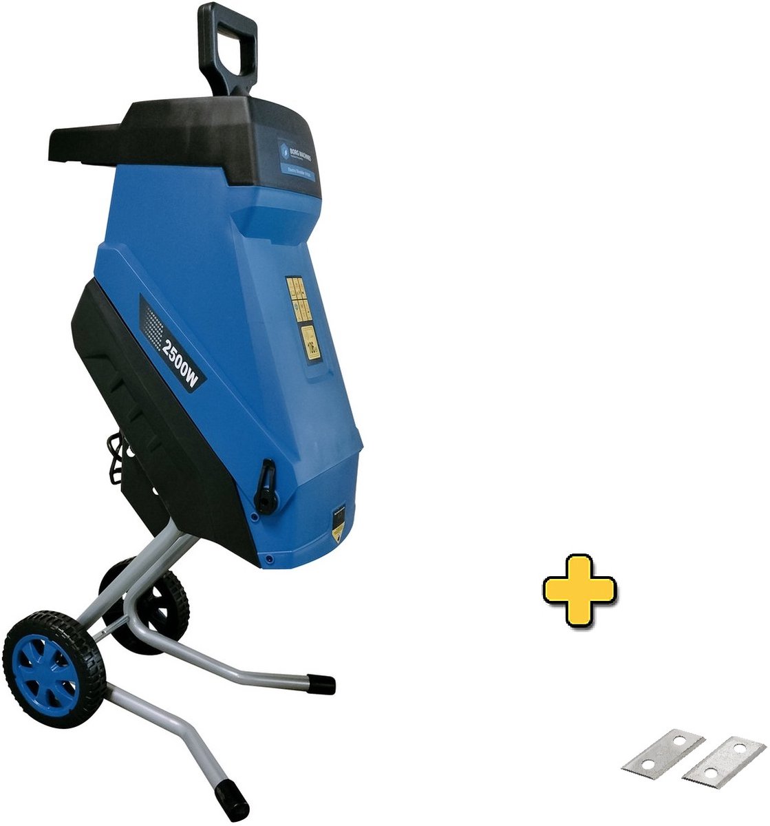 Bol.com Borg Premium Hakselaar / Shredder 2500 Watt + extra set messen - Max. Takdikte 45 mm - incl. 45 liter Opvangzak & Duwstok aanbieding