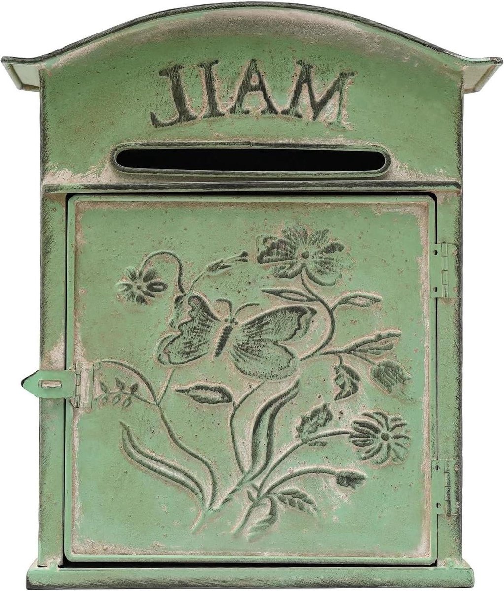 Wand brievenbus - Buitenpost - Post ontvangen - Weerbestendig ontwerp - 10.6 x 4.1 x 12.3 inch - Groen