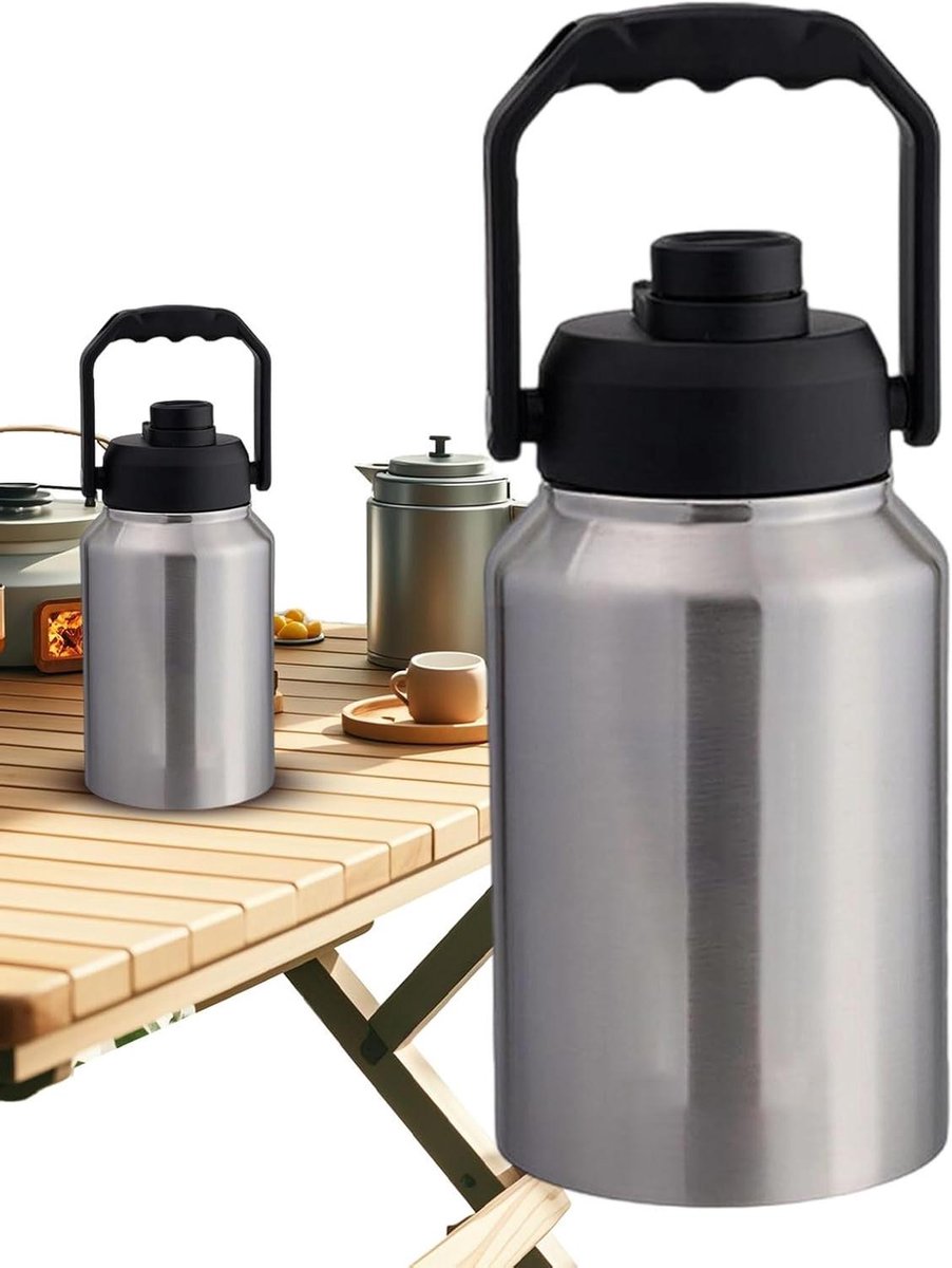 Geïsoleerde Emmer - Koelbox Draagbaar - Outdoor Activiteiten - 24 Uur Koudebestendig - 2 Liter - Grijs