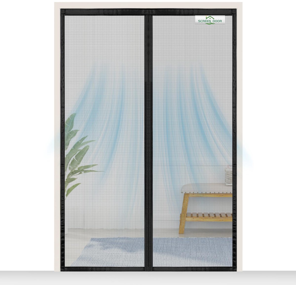 Vliegengaas voor deur 120 x 250 cm - hoogwaardig zwart insectenwerend - eenvoudig te monteren - SnelShoppen