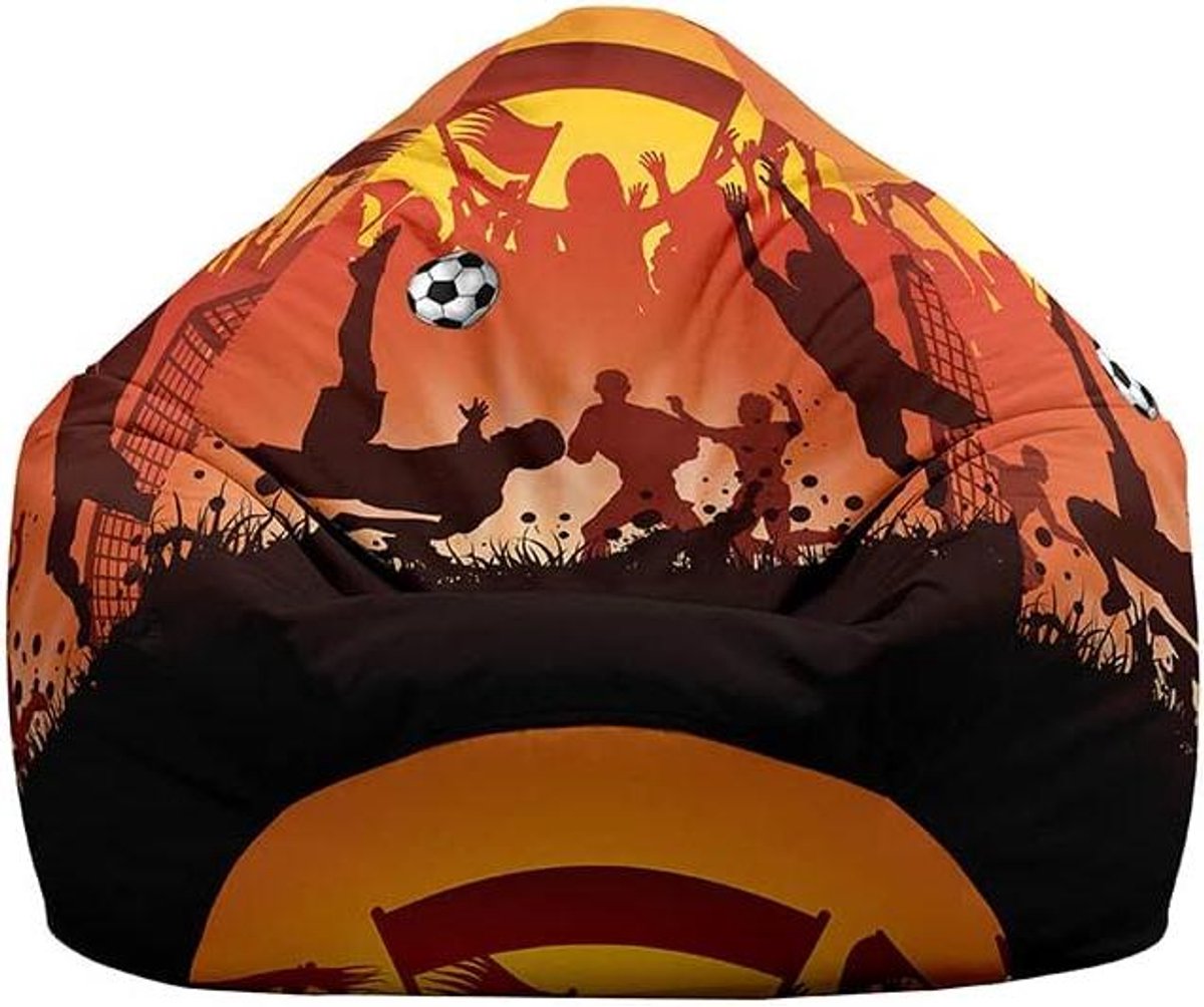 Zitzakhoes Zonder Vulling - Grote Stoelhoes - Speelgoed Opbergen - Wasbare Katoen Linnen - 80x90cm - Voetbal Print