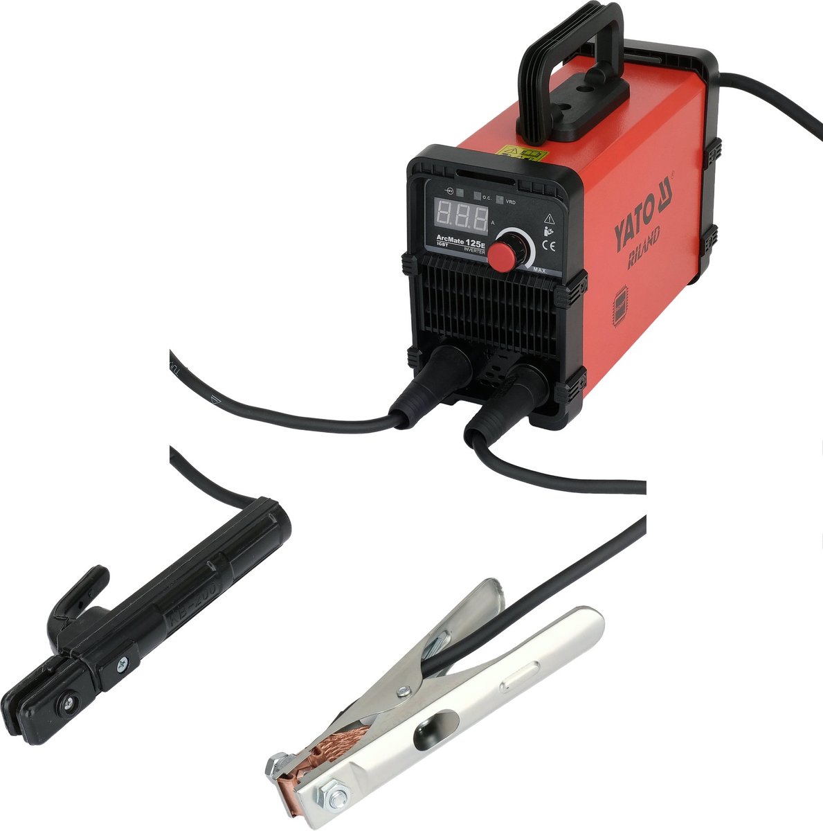YATO ArcMate 125E Inverter Lasapparaat YT-81380 – 110A – MMA / Elektrode – Slechts 2 kg – Geavanceerde RICHIP Microprocessor – Inclusief Elektrodehouder & Massakabel