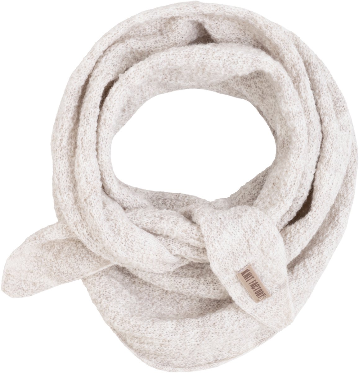 Knit Factory Yuna Mini Driehoeksjaal - Beige - 125x35 cm