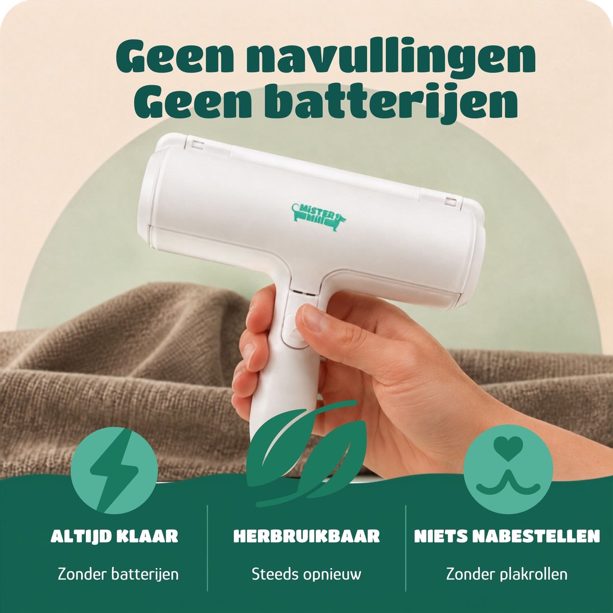 Mister Mill - Haarverwijderaar voor huisdieren - Wit - Pluizenverwijderaar - Kattenborstel - Hondenborstel thumbnail 4