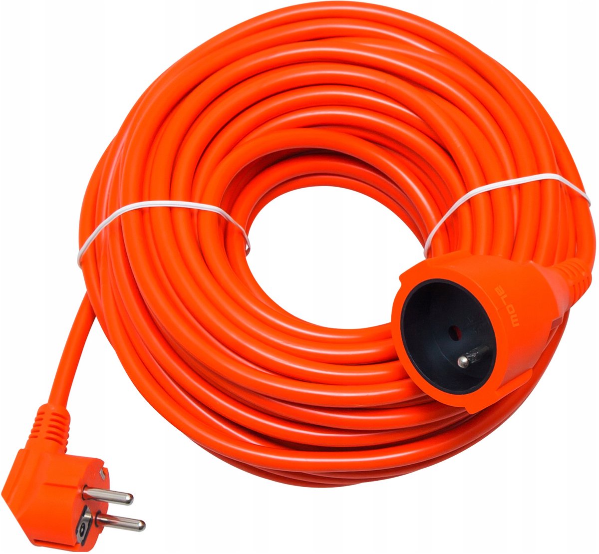 Blow- Verlengsnoer - kabel, kleur oranje, lengte 30 m, geaard stopcontact, PR-160