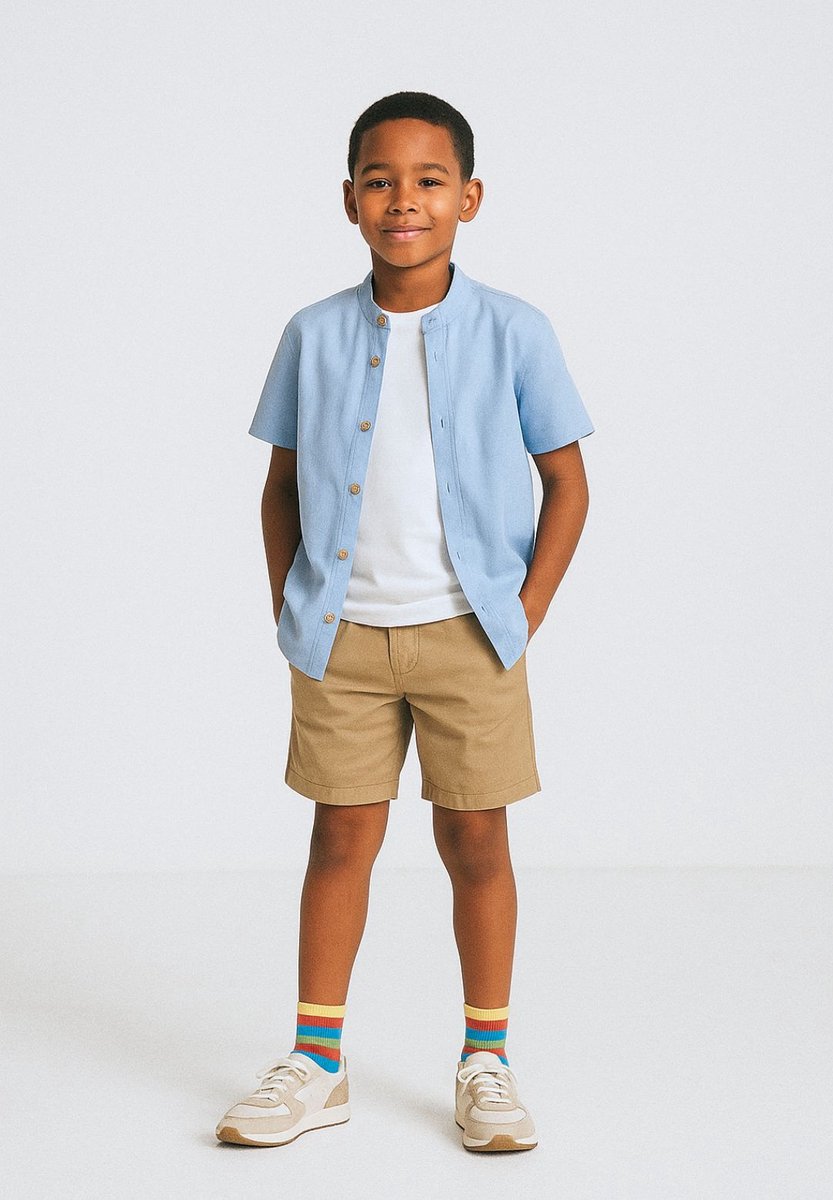 Minoti kleding set jongens shirt en short - 100% katoen - blauw