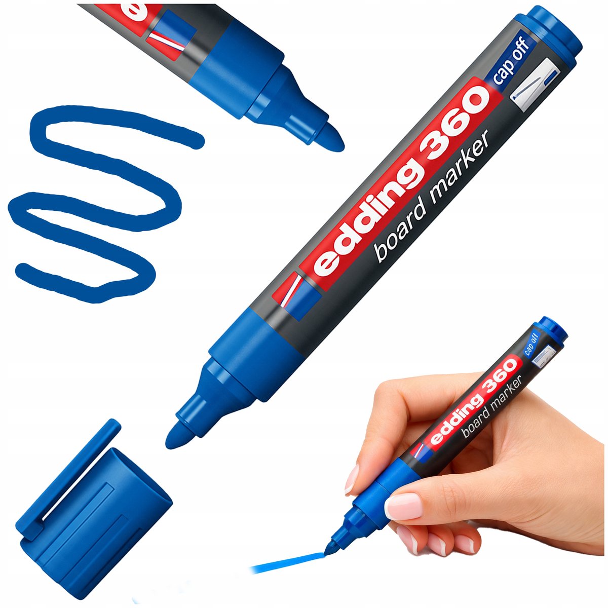 Edding Blauwe Whiteboard Marker 1,5-3mm - Sneldrogend & Navulbaar
