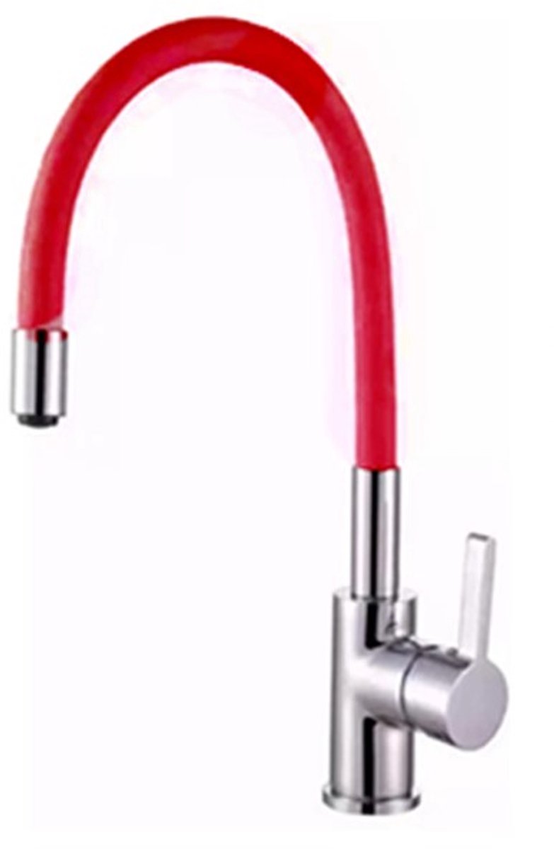 Keukenmengkraan Ronic Rood met Flexibele Uitloop