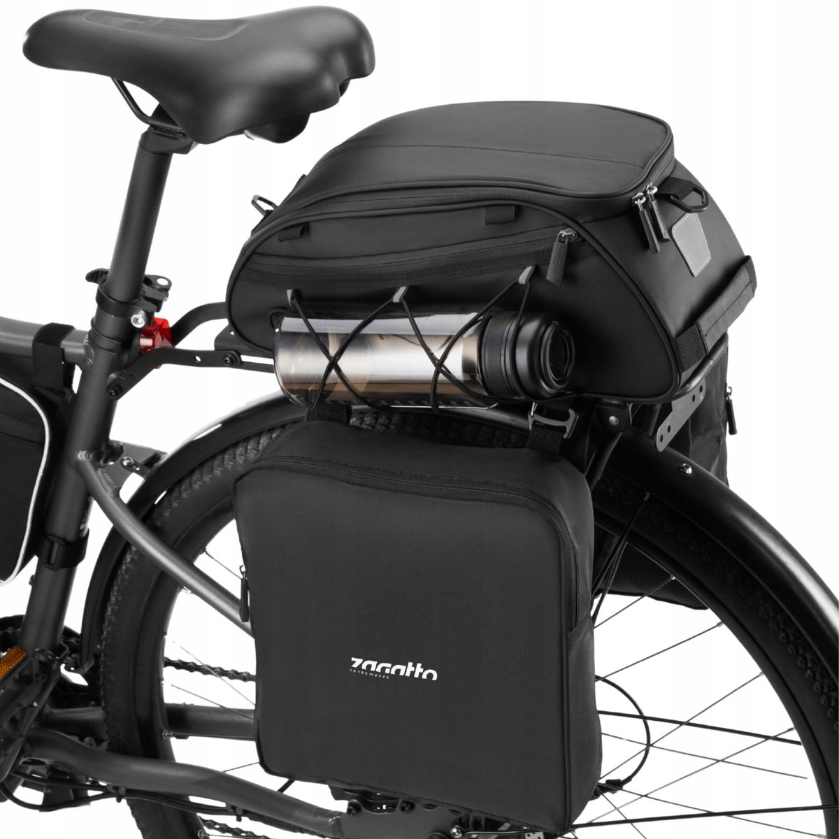Zagatto Fietstas Bagagedrager Waterdicht Zijvakken Ruim Zwart