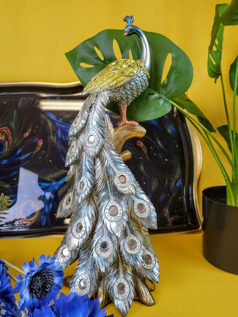 Kleurrijke Pauwen Figuur 32 cm - Decoratie voor Thuis