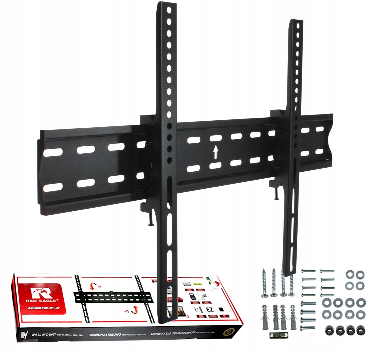 Red Eagle AX-MAGNUM - TV-Muurbeugel - 32" tot 65" - Kantelbaar - Zwart