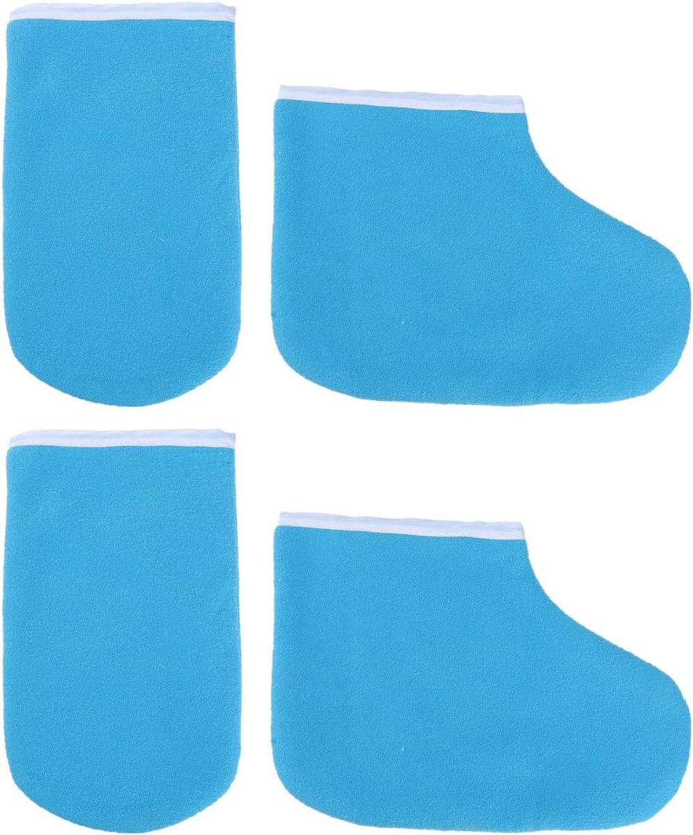 Paraffinewas, badstof, handschoenen en laarzen, warmtetherapie, spa-behandeling, bruiningshandschoenen, geïsoleerd, zacht katoen, handverzorgingsset