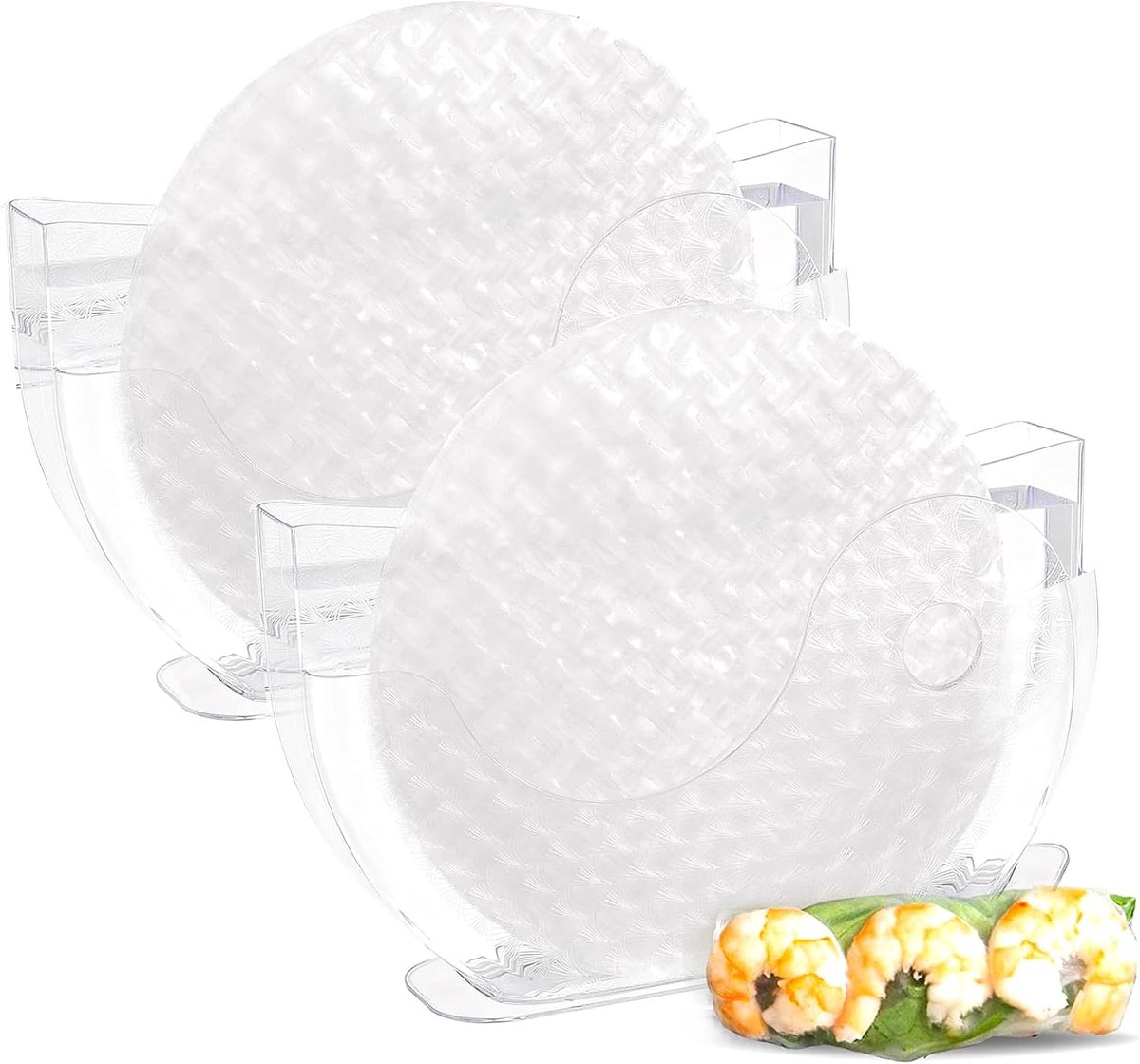 Rijstpapier Water Kom Dipper Loempia Maker Loempia Water Bowl S pring R oll Water Dipper Rijstpapier Houder met Zijvak voor R ice P aper Wrappers 2 Pack