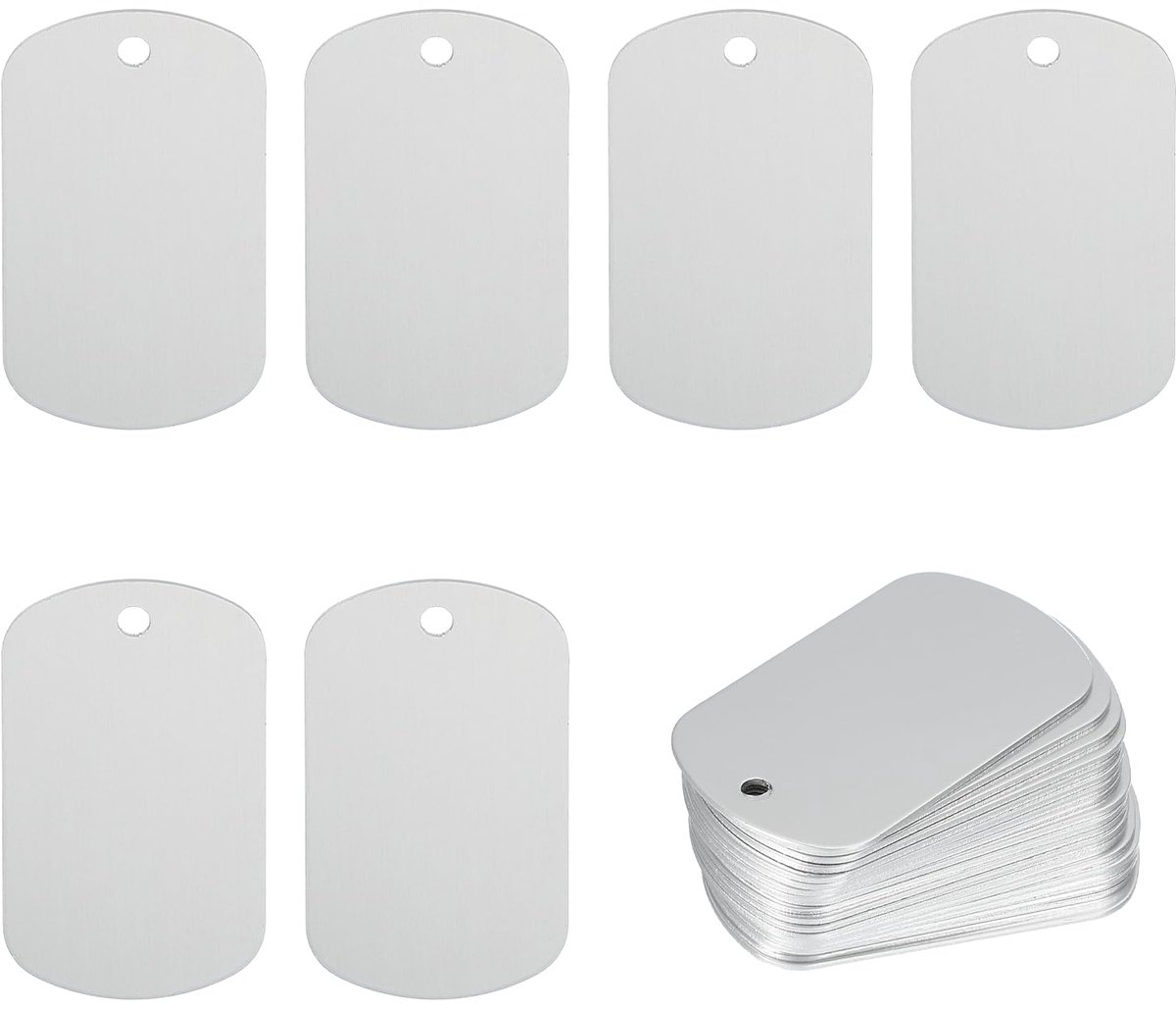 Metalen stempelen Blanks Tags 2 inch, 30 stuks geanodiseerd aluminium blanco hondenlabels rechthoek lasergravure blanks ID-naamplaatje met gat voor huisdier ambachtelijke doe-het-zelf