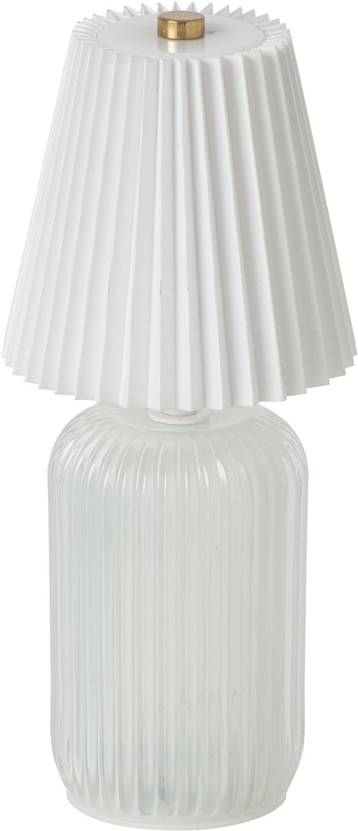J-Line Tafellamp - glas - gebroken wit