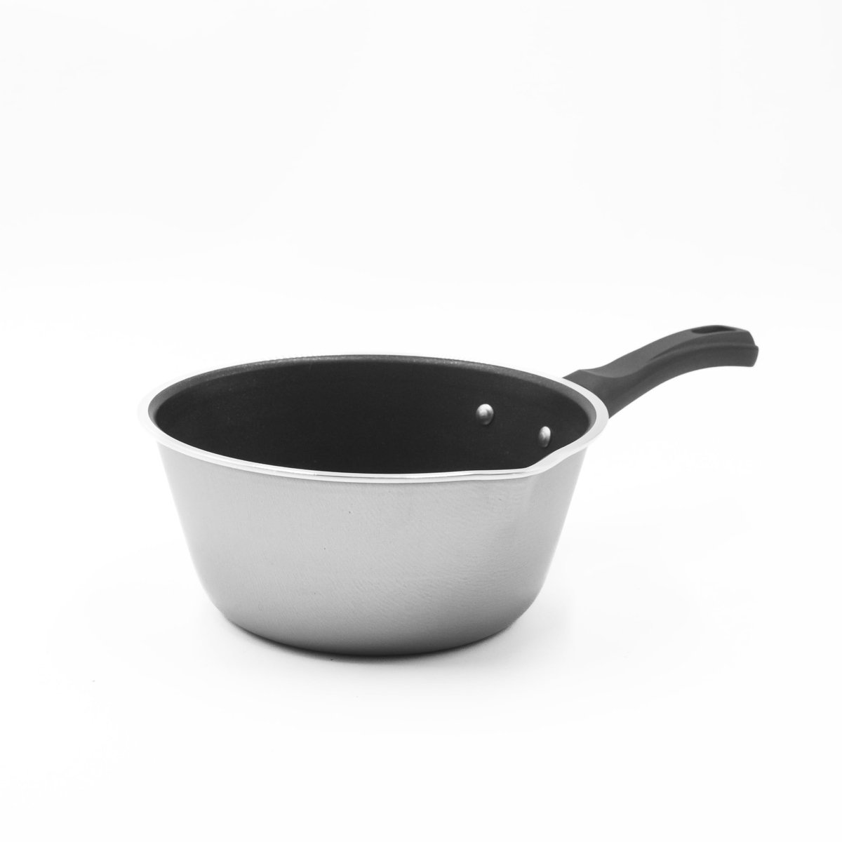 Braadpan met antiaanbaklaag, conisch, met schenktuit van voedselveilig aluminium, diameter 12 cm, gemaakt in Italië