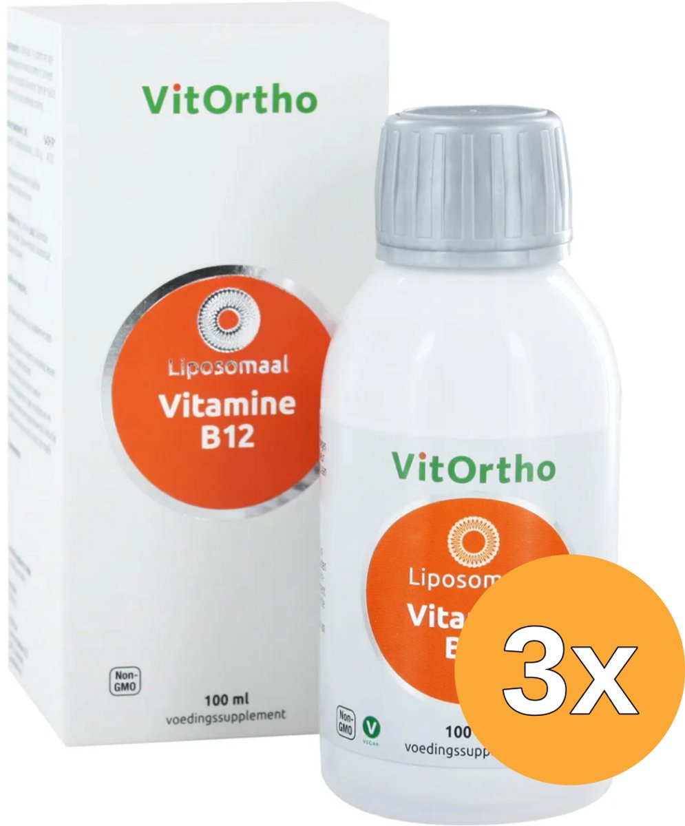 3x VitOrtho Vitamine B12 liposomaal (100 ml)