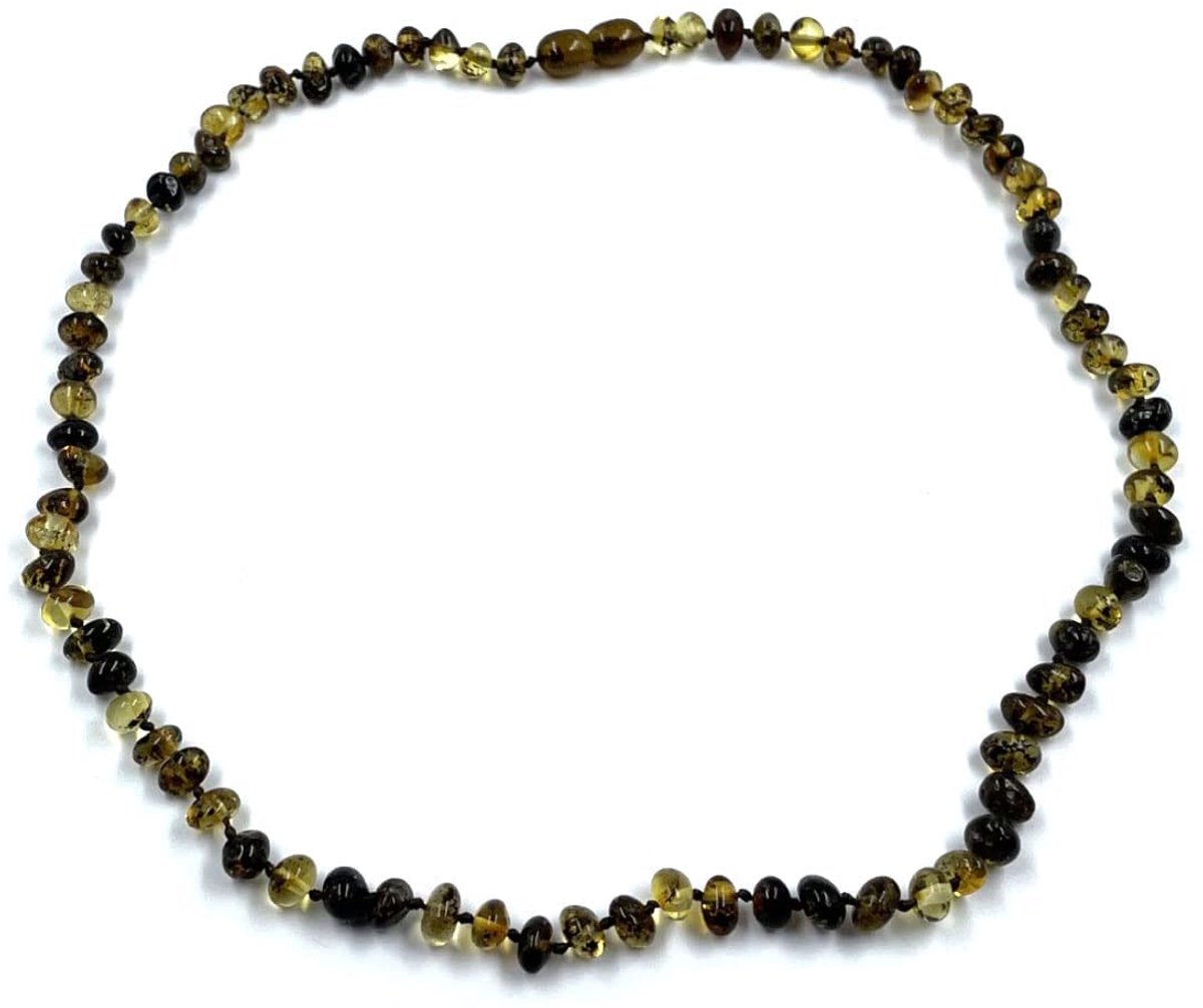 Barnsteenketting halsketting collier van natuurlijke gepolijste amber parels (46 cm)