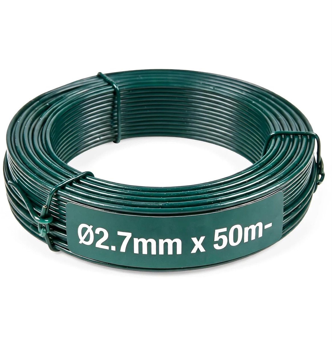 Tuindraad 2,75 mm x 50 m, PVC-gecoat & verzinkt, weerbestendig voor tuin & hek, groen