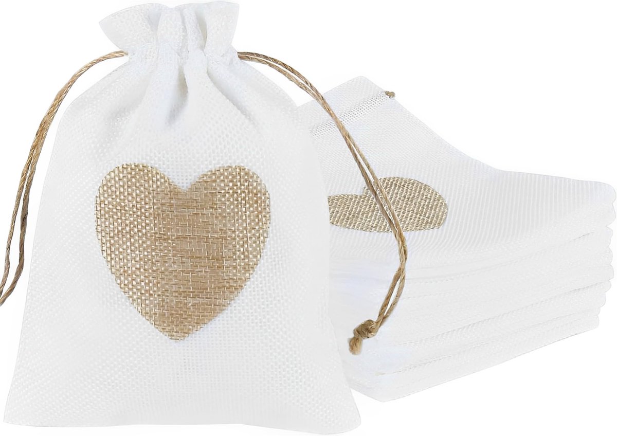 30 stuks jute zakjes, kleine cadeauzakjes, 10 x 14 cm, katoenen zakjes met trekkoord, stoffen zakjes om te vullen, cadeauzakjes, linnen zakjes voor zeepverpakking, sieraden, doe-het-zelf, bruiloft