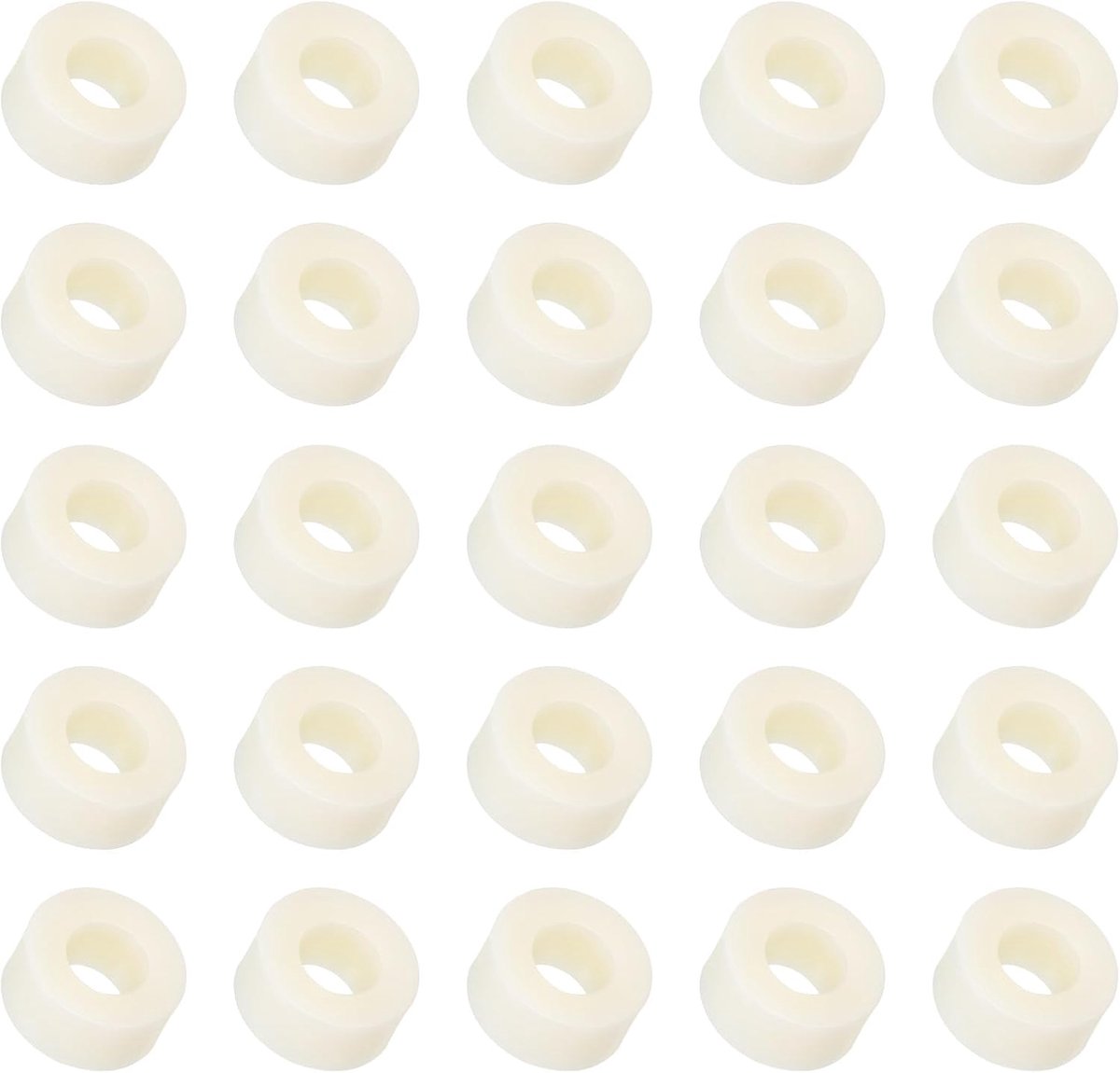 40 stuks afstandshulzen, 11 x 5,5 x 5 mm, afstandhouders voor M5, kunststof, ronde afstandhouders, rubberen sluitringen, isolatie, afstandshulzen, kolommen voor schroeven, wit