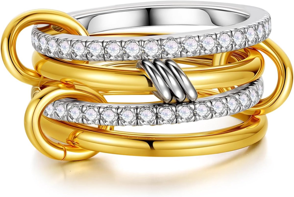 Ringen voor dames, 14k verguld, waterdicht, gouden ringen, set, statement, duimring, vingerring, hypoallergeen, voor vrouwen en heren