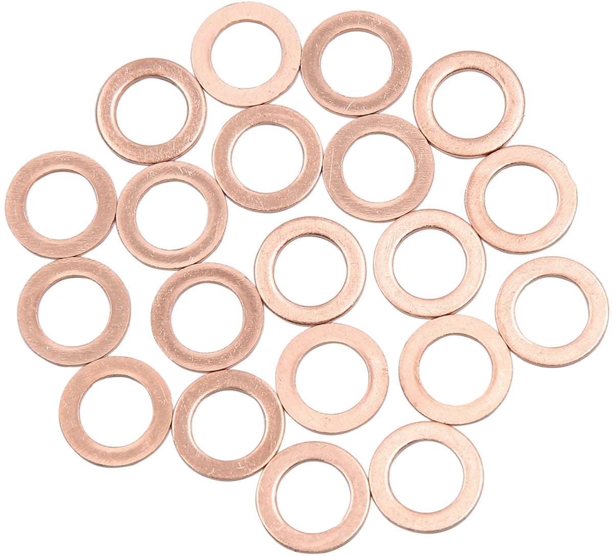 Platte afdichtringen 10 mm binnendiameter.